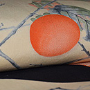 柿と牡丹の図名古屋帯　質感・風合