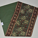 草色木綿地に小豆色芙蓉唐草　帯裏