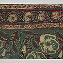 草色木綿地に小豆色芙蓉唐草　前中心