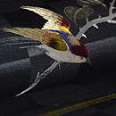 野薔薇刺繍開き名古屋帯　質感・風合