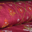 赤地刺繍名古屋帯　質感・風合