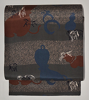 瓢箪から駒染め名古屋帯