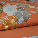 隠れ蓑に網干文様の図名古屋帯　質感・風合