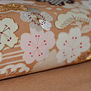 流水に松竹梅の図名古屋帯　質感・風合