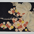 葡萄にリスの図名古屋帯　前中心