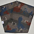 瓢箪から駒染め名古屋帯　帯裏