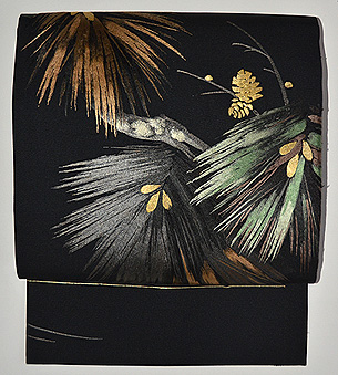 松の図刺繍名古屋帯