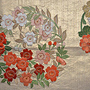 金襴花丸紋開き名古屋帯　前中心