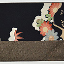 雪持ち笹に菊の図名古屋帯　前中心