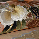 花車の図袋帯　質感・風合