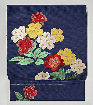 桜草刺繍名古屋帯