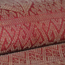 茜色格子文様浮かし織名古屋帯 質感・風合
