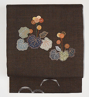 石蕗(つわぶき)コラージュ名古屋帯