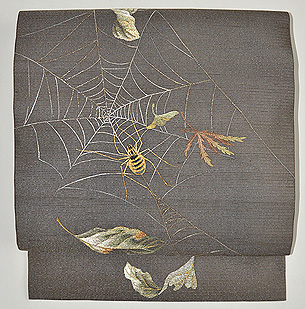 蜘蛛の巣刺繍名古屋帯