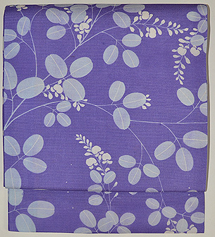 萩模様絽縮緬名古屋帯