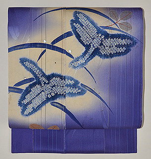 萩にトンボの図名古屋帯