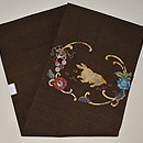 兎と草花コラージュ名古屋帯　帯裏