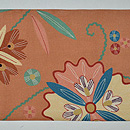 塩瀬更紗柄名古屋帯　前中心