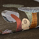 きのこコラージュ名古屋帯　質感・風合