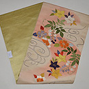 流水に花尽くし開き名古屋帯 帯裏