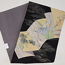 折り本に菖蒲の図染め名古屋帯　帯裏