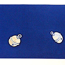 白い子猫の染名古屋帯　前中心