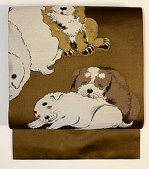 じゃれる子犬の帯