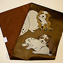 じゃれる子犬の帯 帯裏