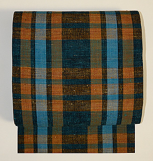 格子紬名古屋帯