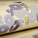 横段秋の花刺繍名古屋帯 質感・風合