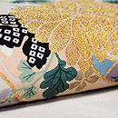 几帳に春秋花々文様綴れ帯 質感・風合