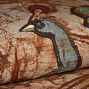 孔雀文様名古屋帯　質感・風合