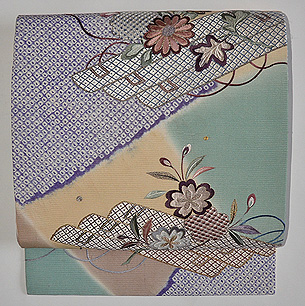 花筏刺繍名古屋帯
