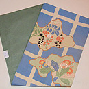 格子に春の花名古屋帯 帯裏