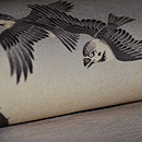 蛇の目傘に燕図名古屋帯　質感・風合