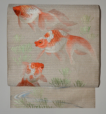 金魚刺繍夏帯 - アンティーク着物の灯屋2