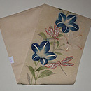 蜻蛉に桔梗の図麻夏帯　帯裏