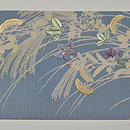 水色地秋草の名古屋帯　前中心