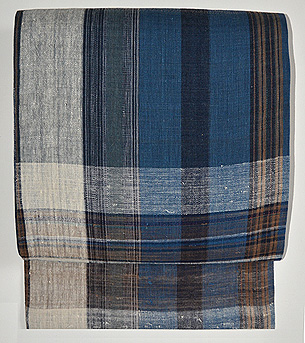 木綿格子の名古屋帯