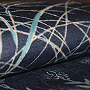 麻地ススキの染帯　質感・風合