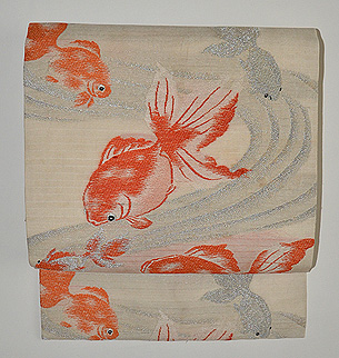 金魚の図織名古屋帯