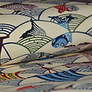 紅型魚文様白地名古屋帯 質感・風合