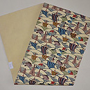 紅型魚文様白地名古屋帯 帯裏