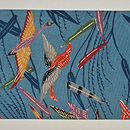 水辺に雁本紅型名古屋帯　前中心