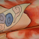 山葡萄の図開き名古屋帯　質感・風合