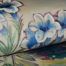 桔梗の図染め名古屋帯　質感・風合