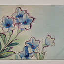 桔梗の図染め名古屋帯　前中心