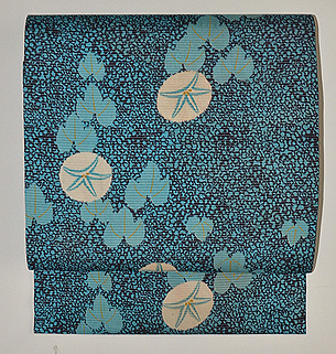 朝顔の図染め名古屋帯