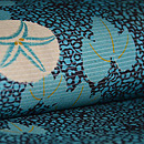 朝顔の図染め名古屋帯　質感・風合