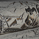 小舟に鵜の図名古屋帯 質感・風合